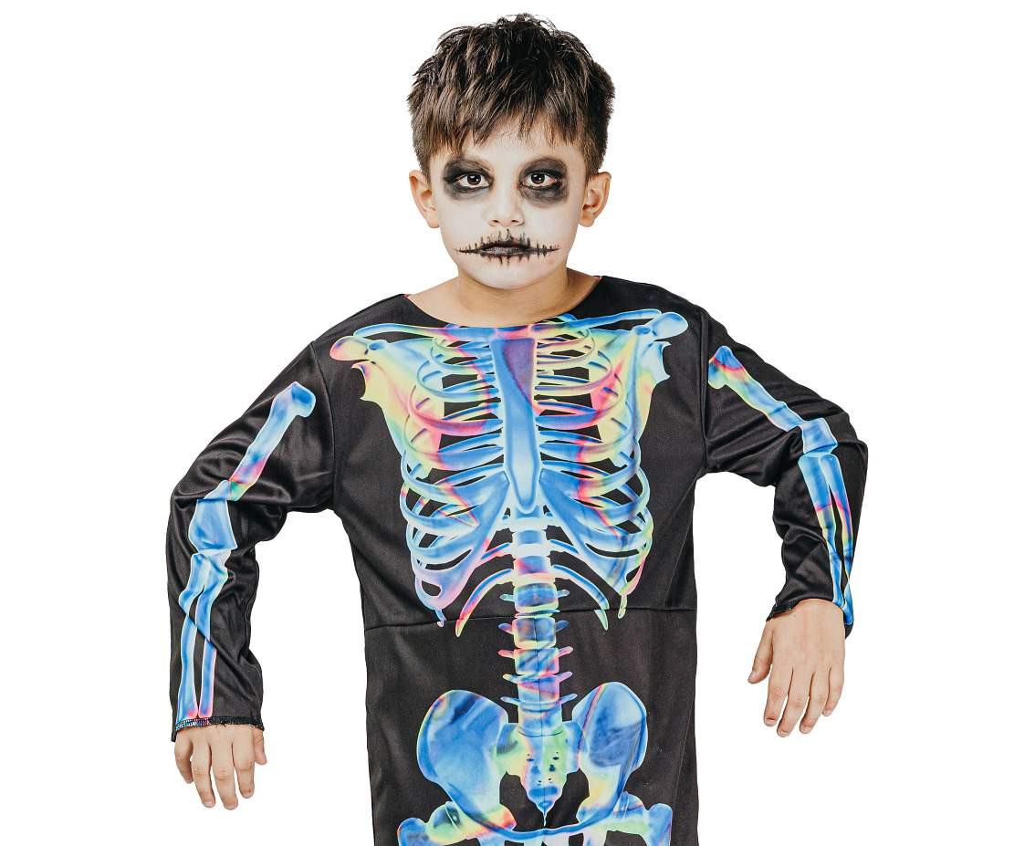 Costume for child Prison Skeleton (double sided jumpsuit), size 110/120 cm EOL